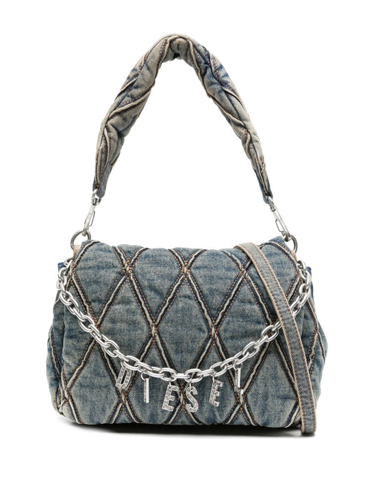 Diesel Women Charm Small Denim Shoulder Bag