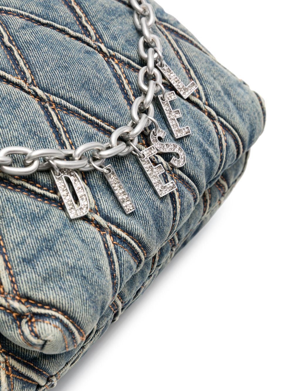 Diesel Women Charm Small Denim Shoulder Bag