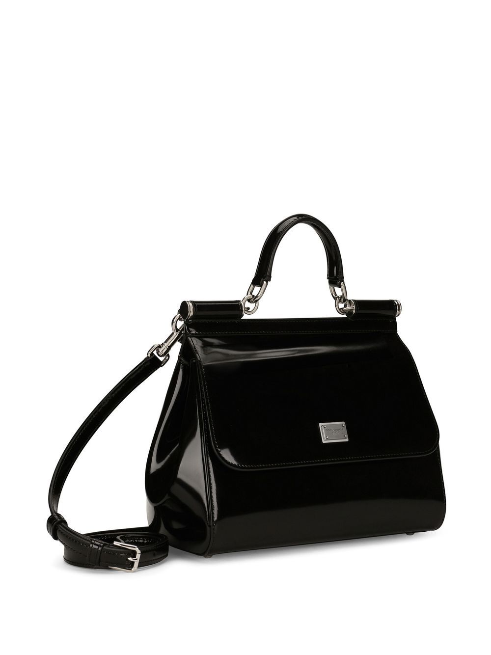 Dolce & Gabbana Women Sicly Large Shiny Leather Handbag