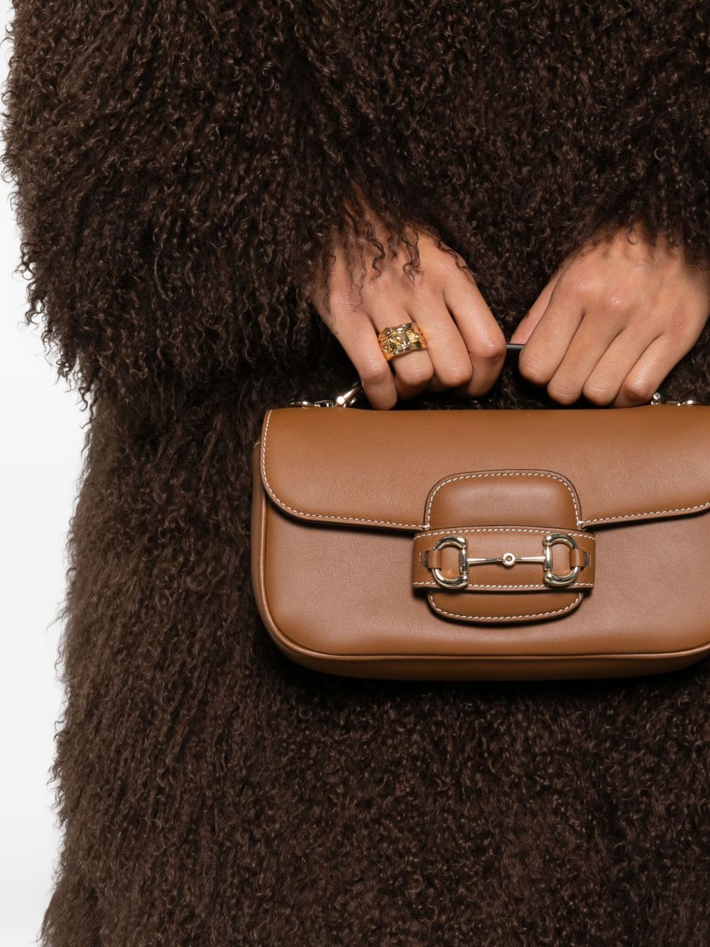 Gucci Women Gucci Horsebit 1955 Leather Small Handbag
