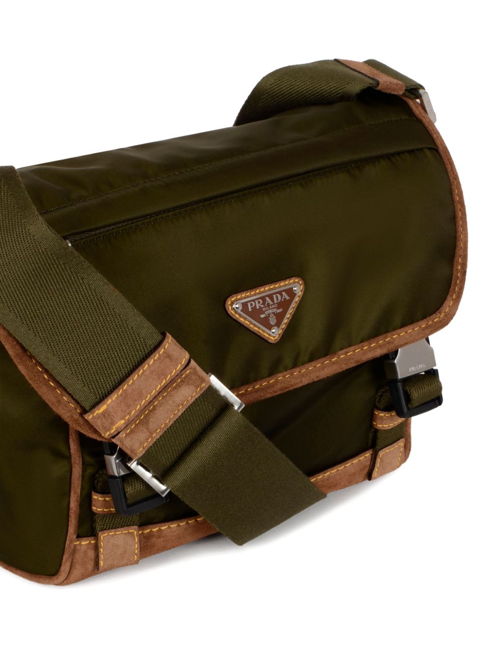 Prada Men Re-Nylon And Leather Crossbody Bag
