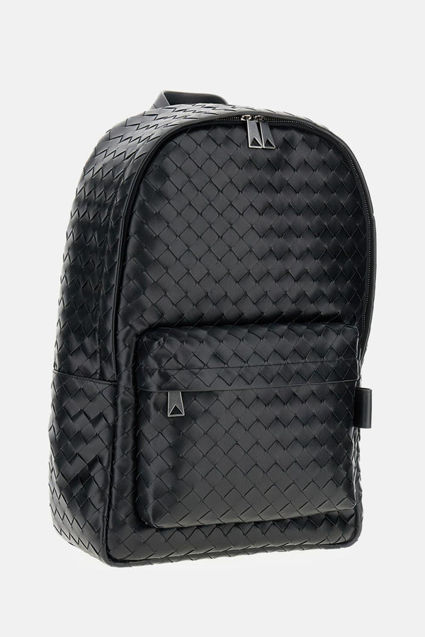 Bottega Veneta Men Leather Messenger Backpack