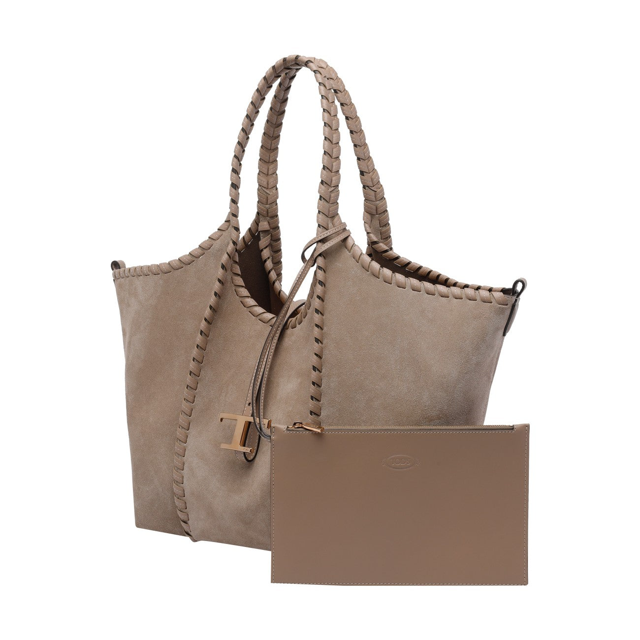 Tod's Women Medium Suede T Timeless Shopping Bag