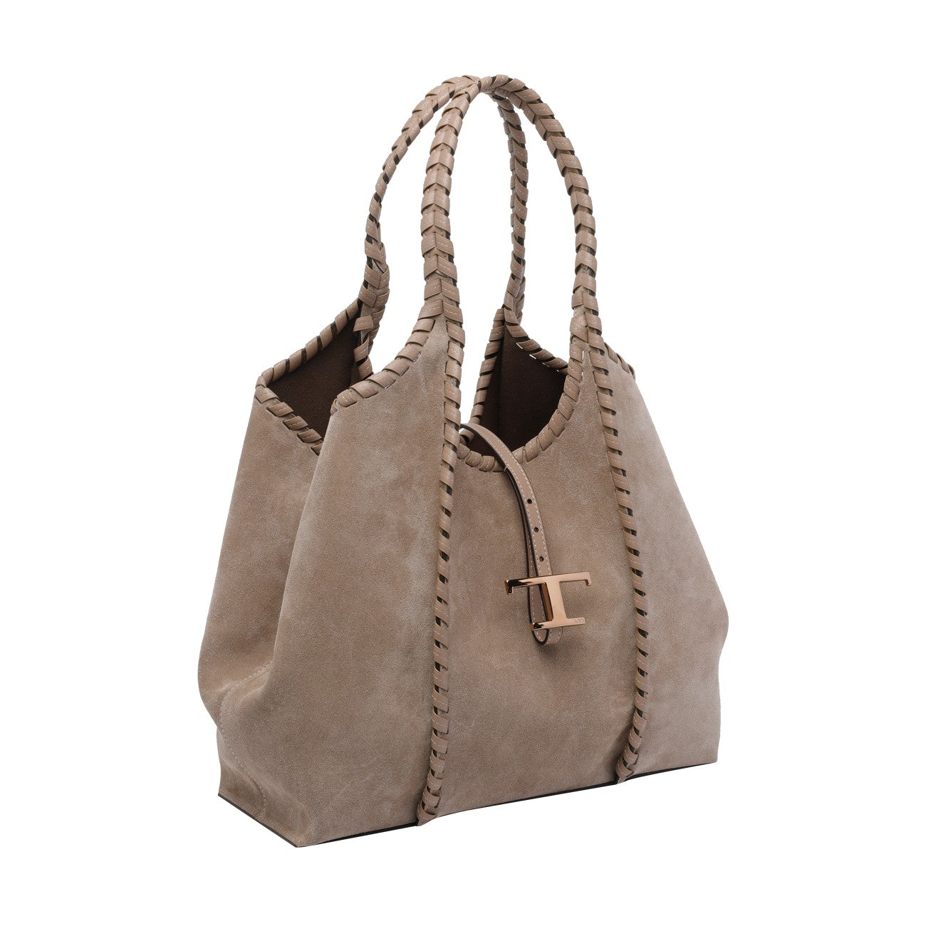 Tod's Women Medium Suede T Timeless Shopping Bag