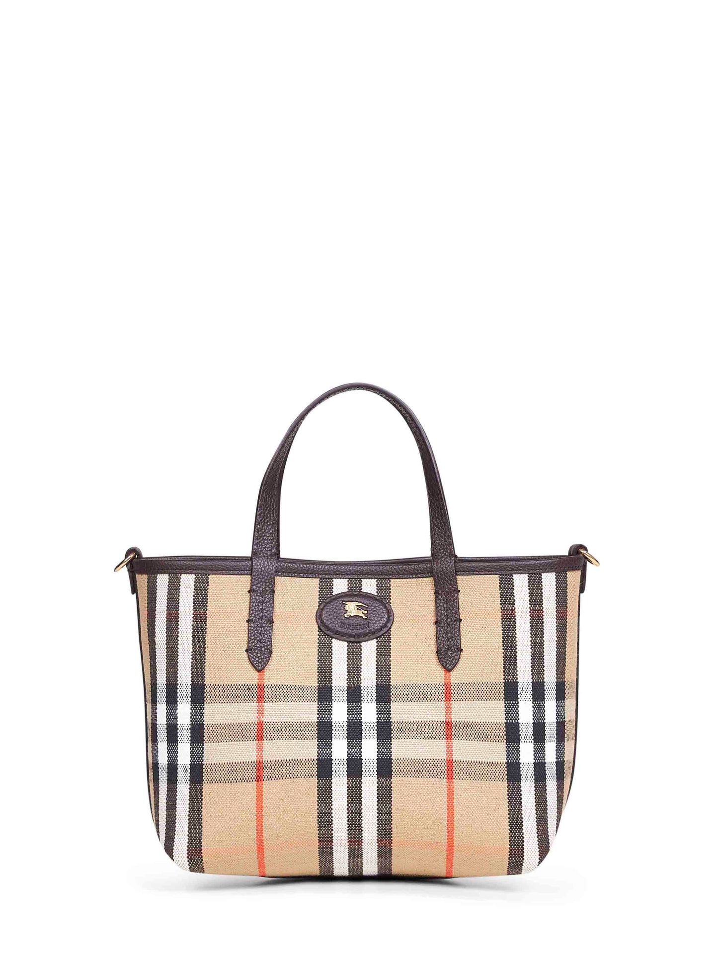 Burberry Women Brown And Beige Bloomsbury Mini Reversible Tote Bag