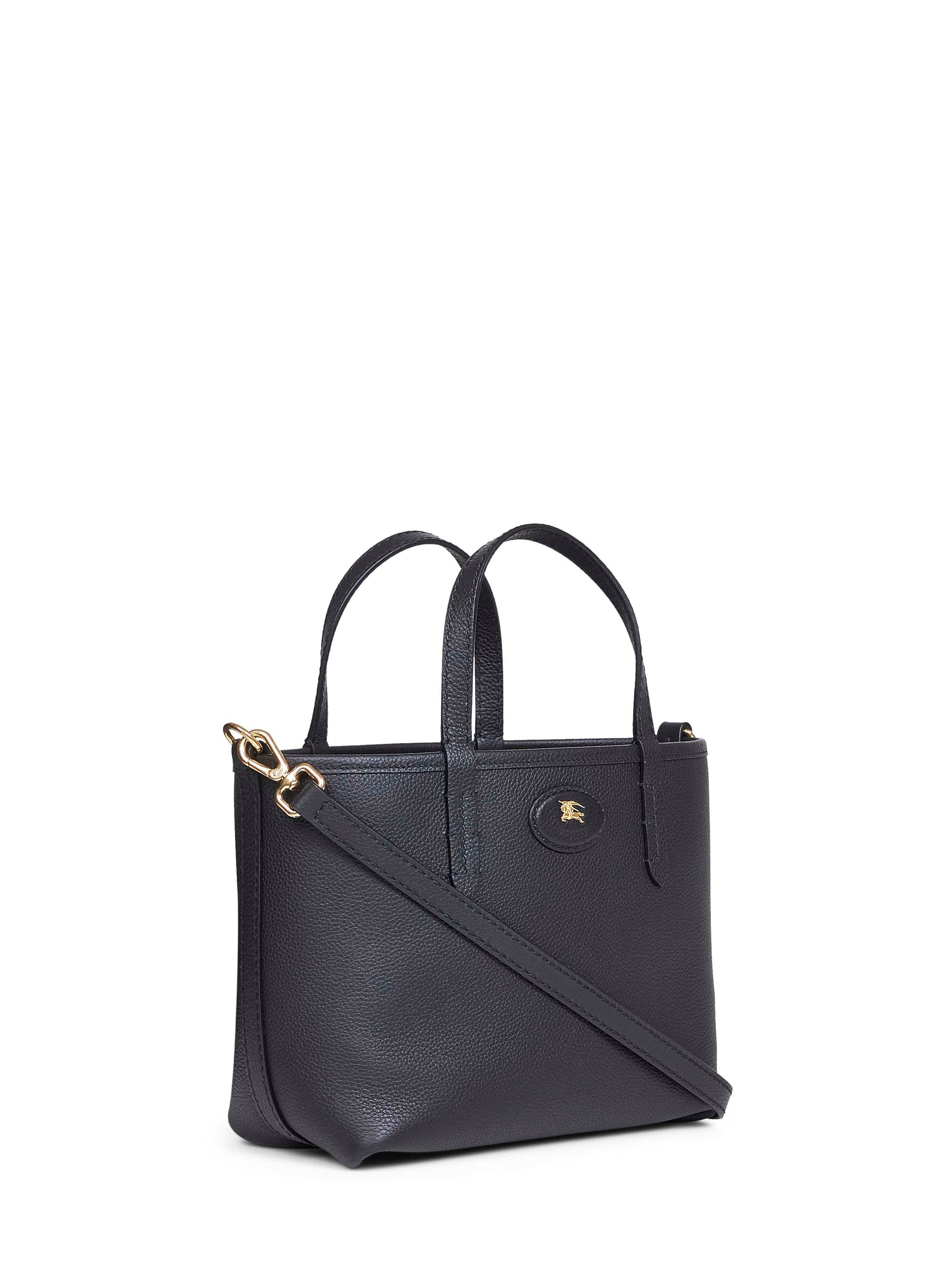 Burberry Women Black And Calico Beige Bloomsbury Mini Reversible Tote Bag