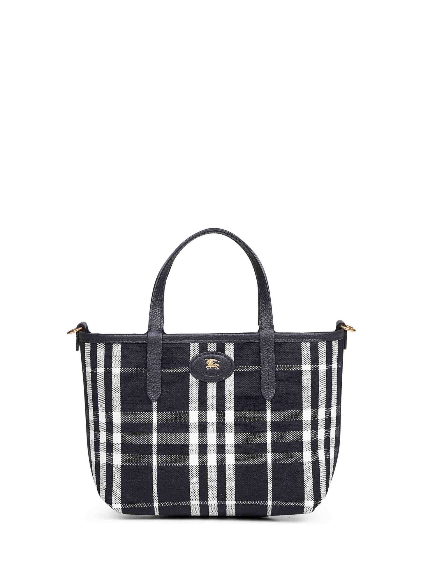 Burberry Women Black And Calico Beige Bloomsbury Mini Reversible Tote Bag