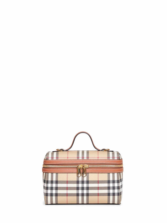 Burberry Women Beige Vanity Check Handbag