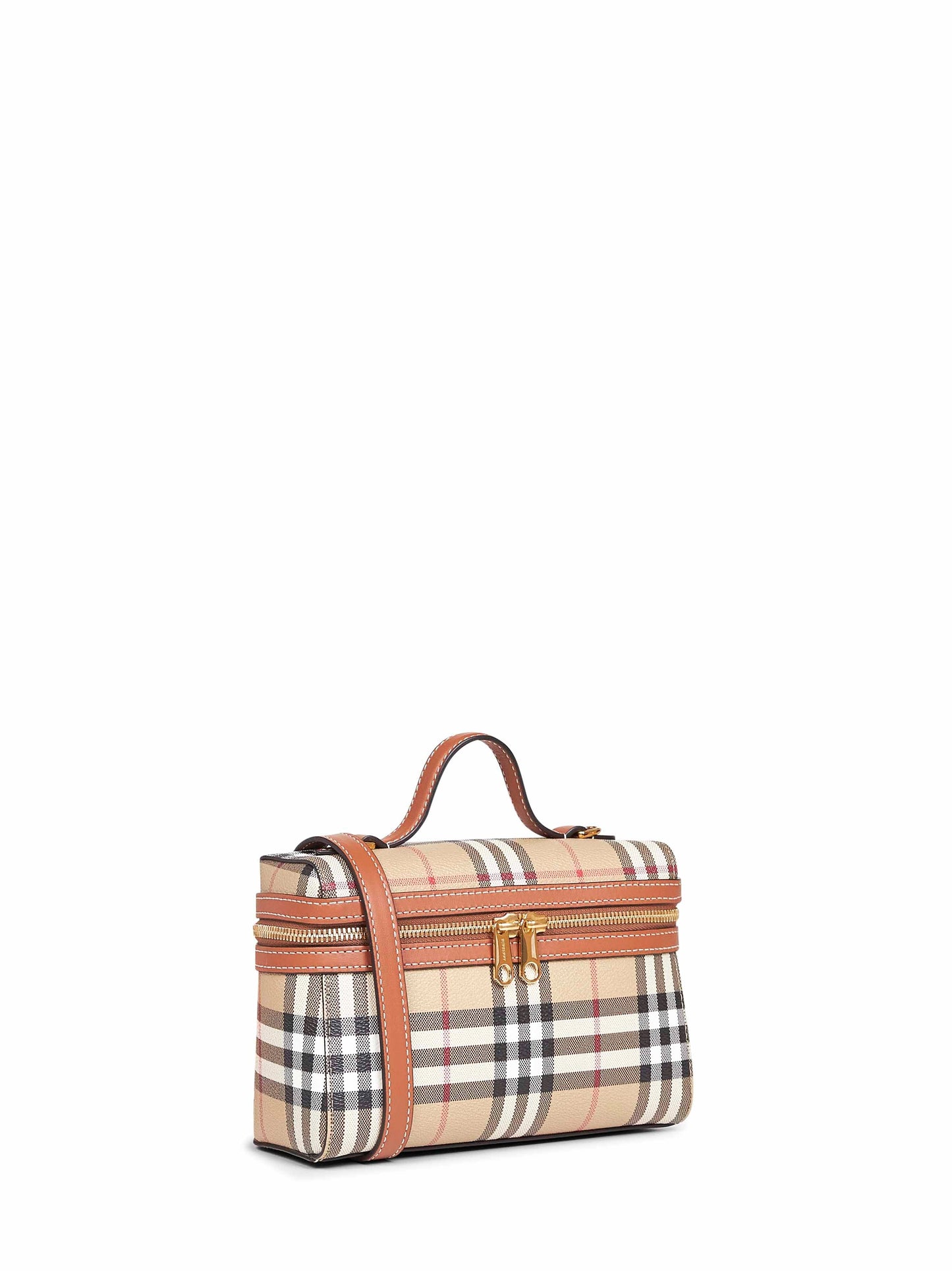 Burberry Women Beige Vanity Check Handbag
