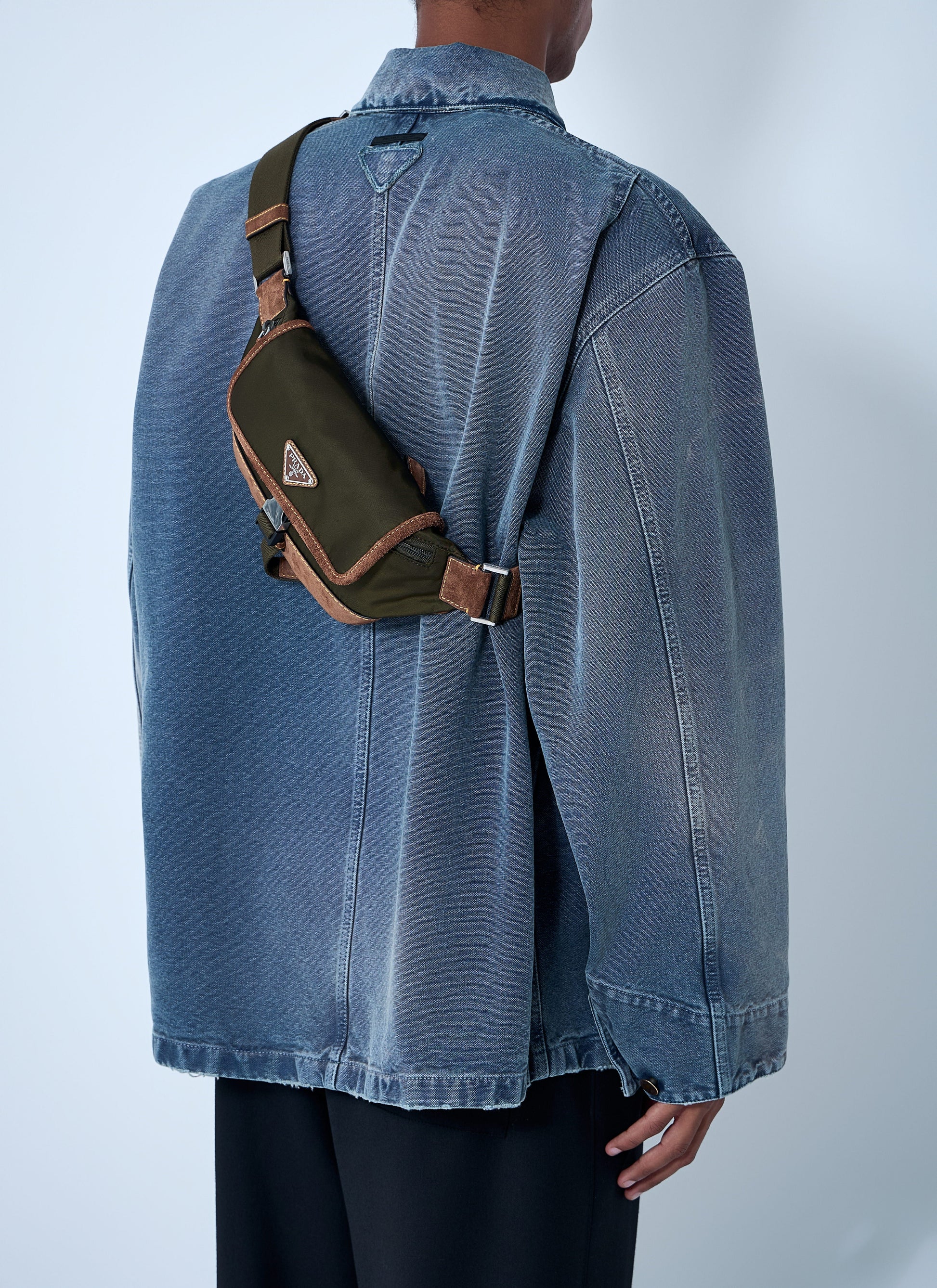 Prada Men Re-Nylon And Suede Belt Bag
