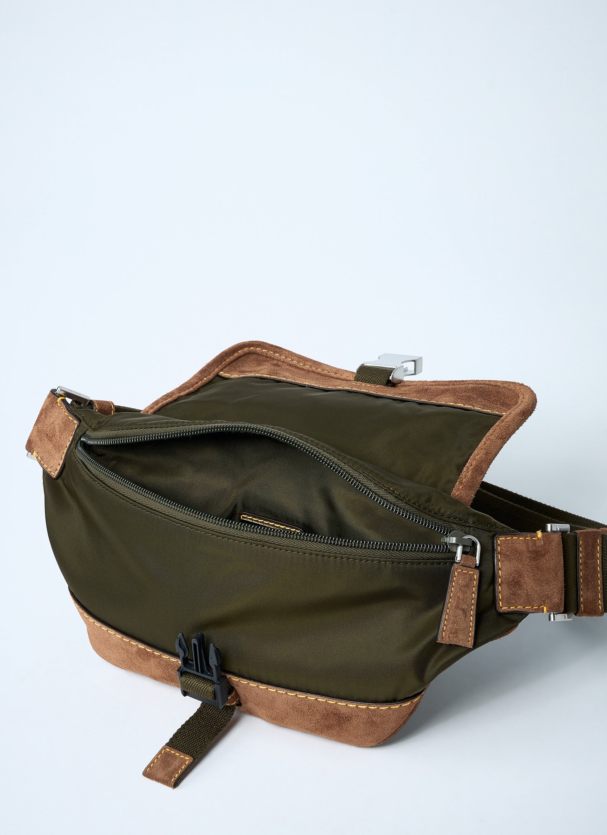 Prada Men Re-Nylon And Suede Belt Bag