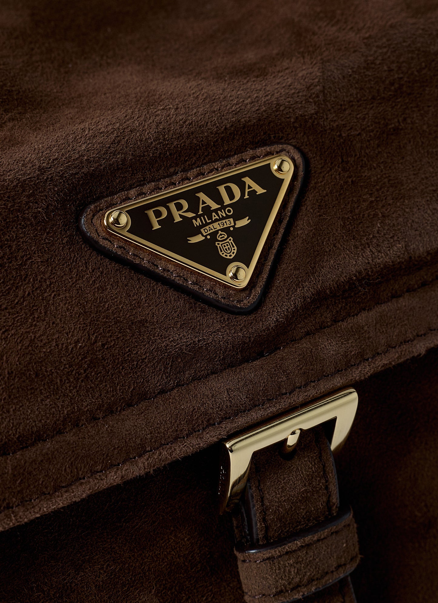 Prada Women Suede Explore Crossbody Bag