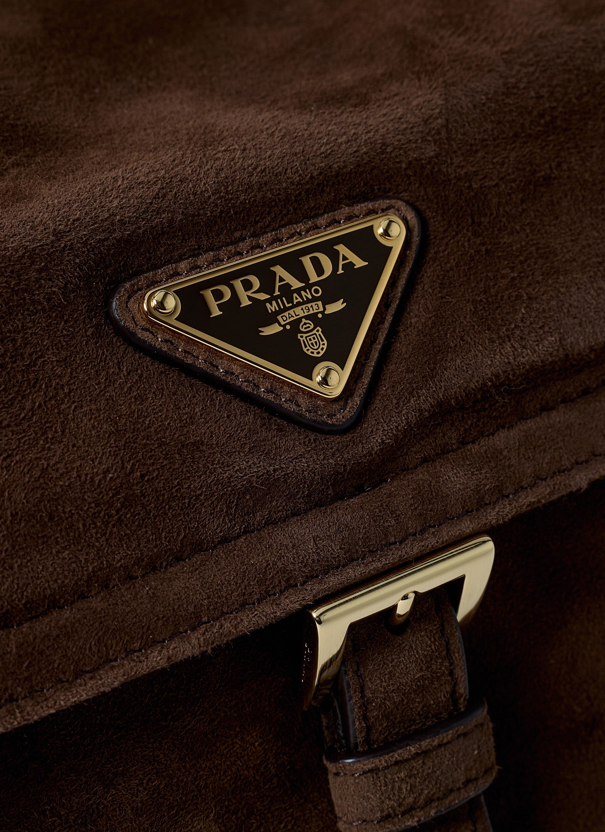 Prada Women Suede Explore Crossbody Bag