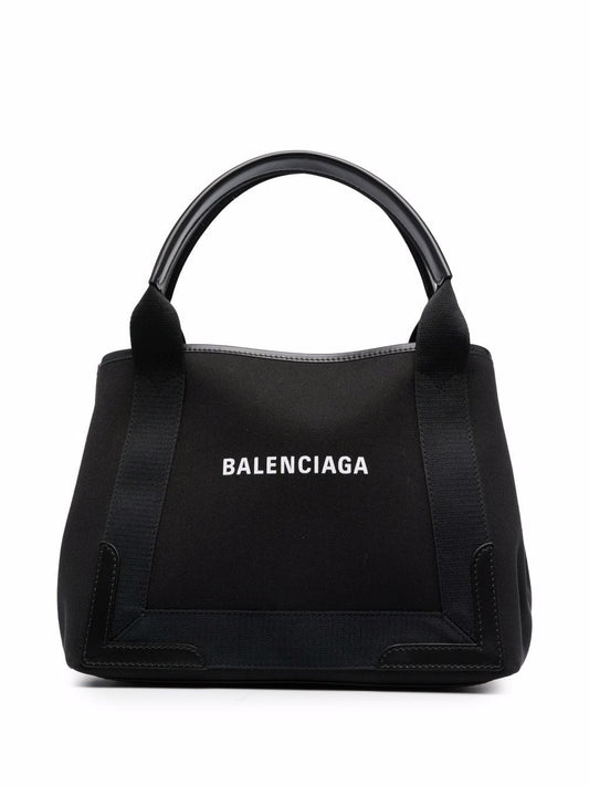 Balenciaga Women Navy Cabas Small Canvas Tote Bag