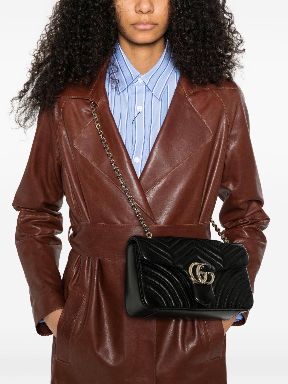 Gucci Women Gg Marmont Leather Shoulder Bag