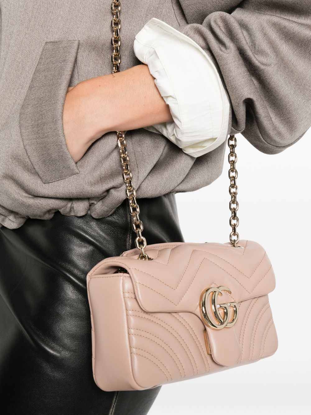 Gucci Women Gg Marmont Leather Shoulder Bag