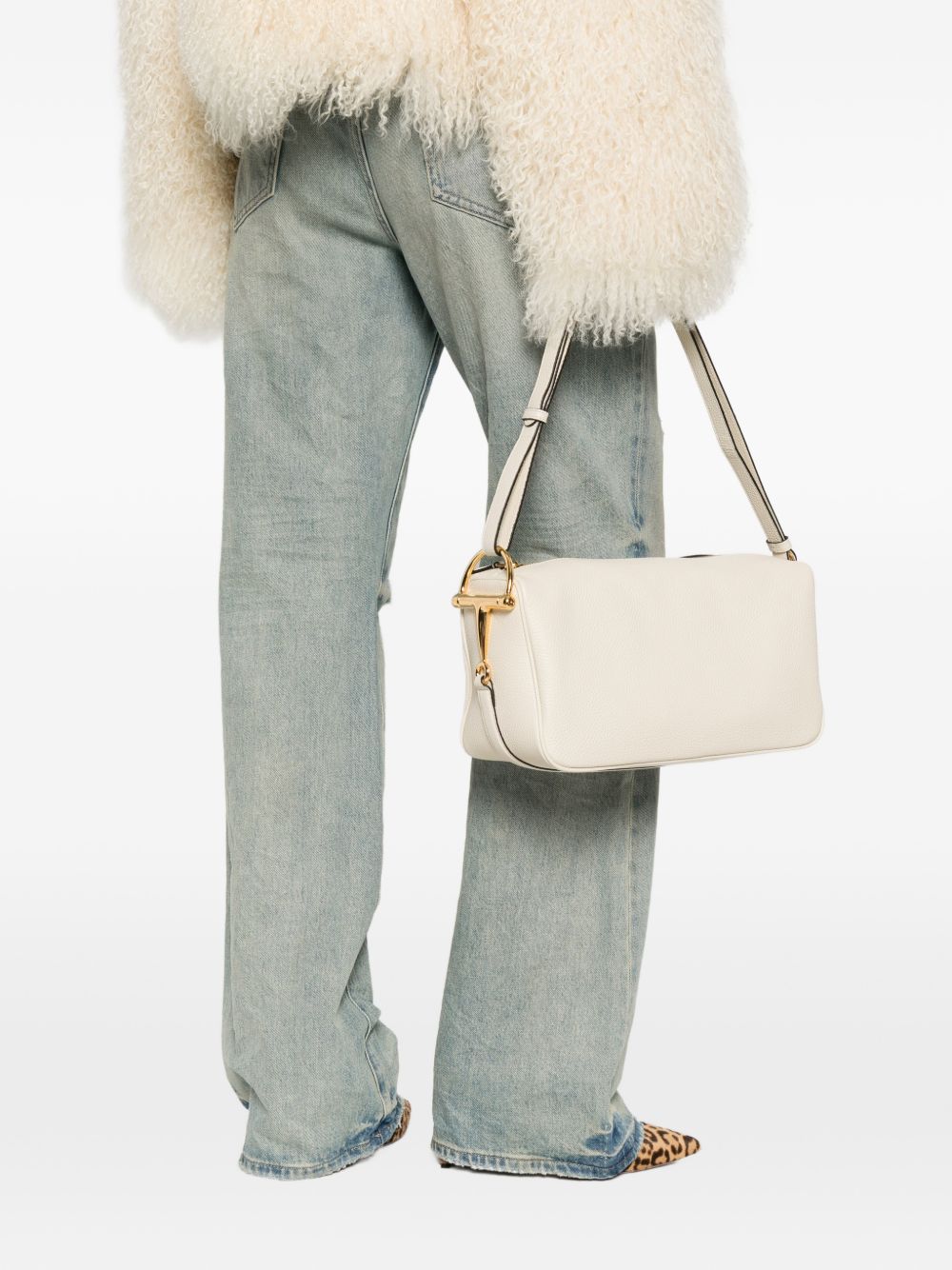 Gucci Women Half Horsebit Medium Leather Shoulder Bag