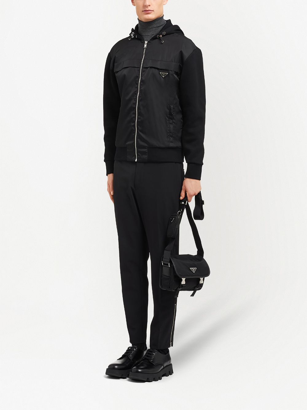 Prada Men Re-Nylon And Saffiano Crossbody Bag