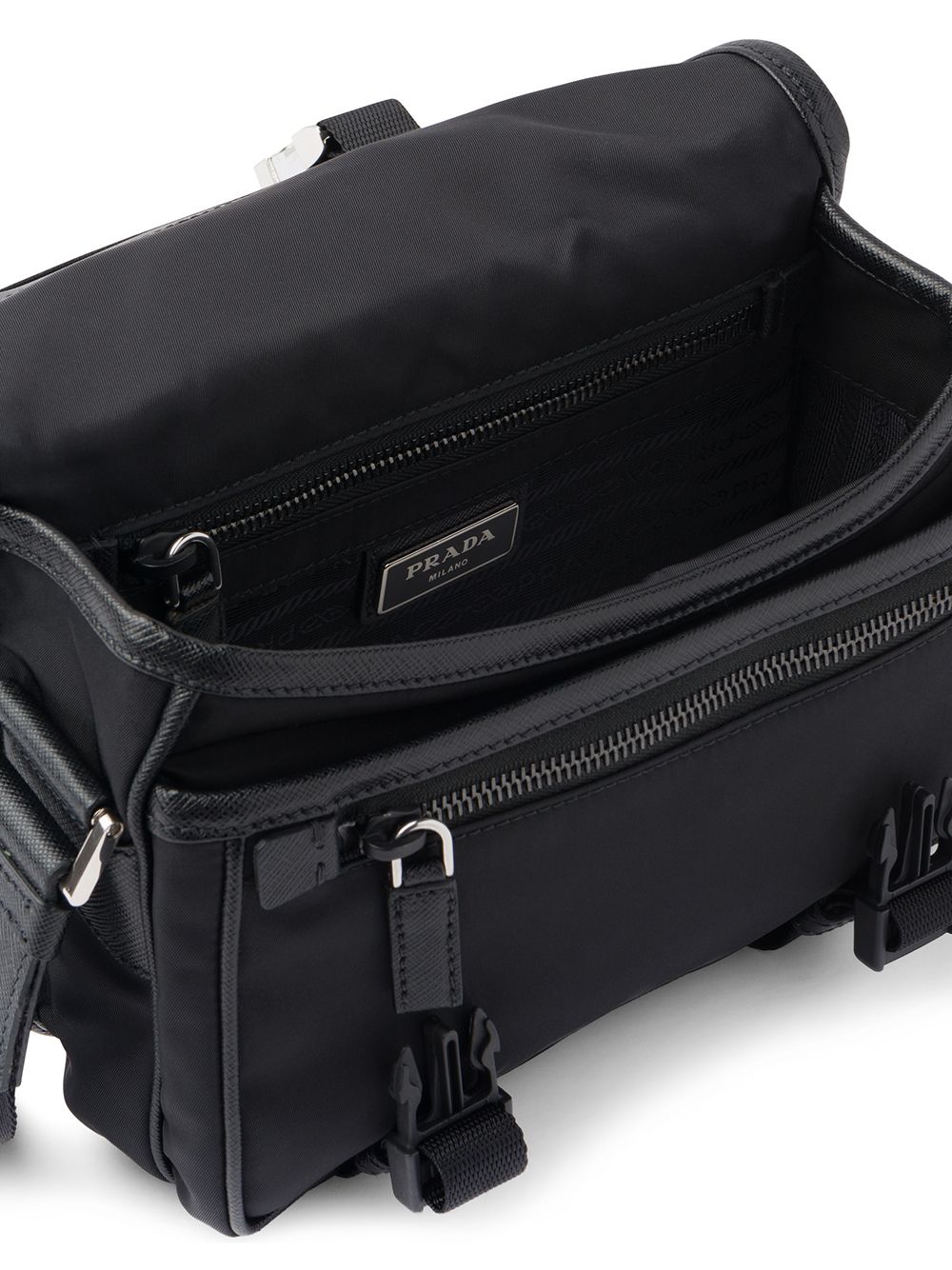 Prada Men Re-Nylon And Saffiano Crossbody Bag